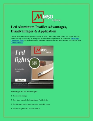 Led Aluminum Profile Advantages, Disadvantages & Application