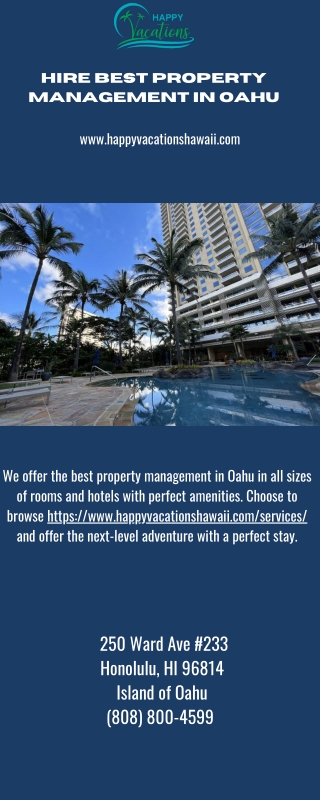 Hire Best Property Management in Oahu - www.happyvacationshawaii.com