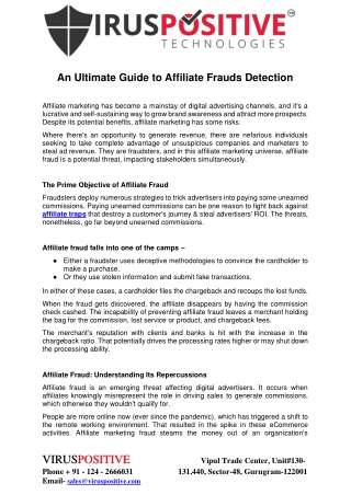 An Ultimate Guide to Affiliate Frauds Detection