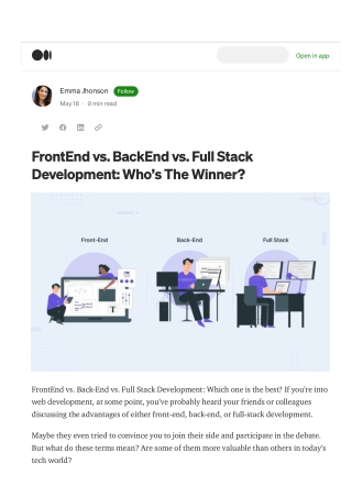 FrontEnd vs. BackEnd vs. Full Stack Development