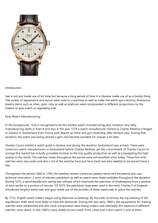 History of Croton Watch