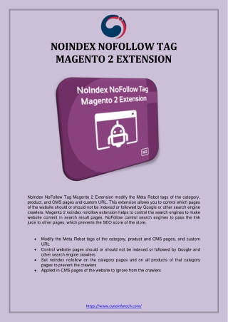 NOINDEX NOFOLLOW TAG MAGENTO 2 EXTENSION
