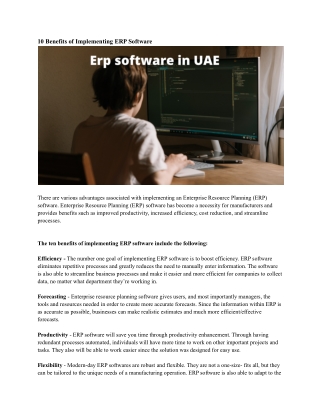 Erp software in UAE