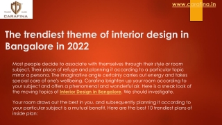 The trendiest theme of interior design in Bangalore in 2022