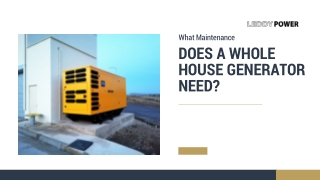 What Maintenance Does A Whole House Generator Need