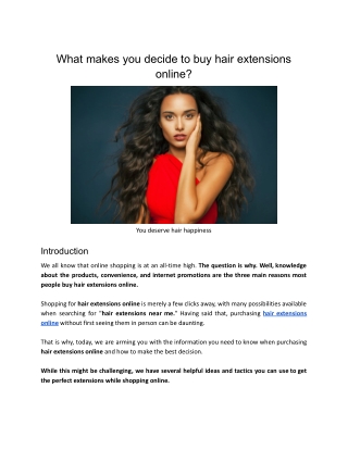 What makes you take the decision to buy hair extensions online