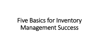 Five Basics for Inventory Management Success