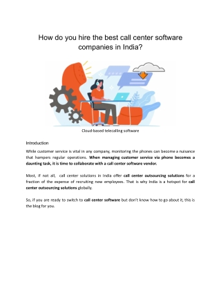 How do you hire the best call center software companies in India