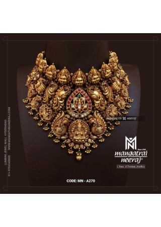 Gold Choker with Lakshmi