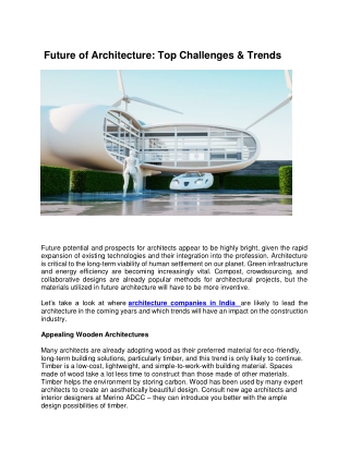 Future of Architecture Top Challenges & Trends