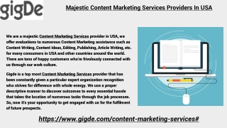 Majestic Content Marketing Services In USA