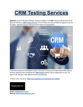 CRM Testing Services