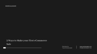 3 Ways to Make your First eCommerce Sale