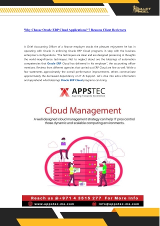 Why Choose Oracle ERP Cloud Applications