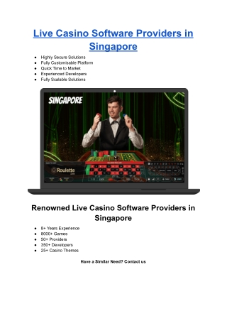 Live Casino Software Providers in Singapore