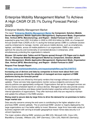 Enterprise Mobility Management Market Rapid Growth Of USD 63.6 bn by 2026
