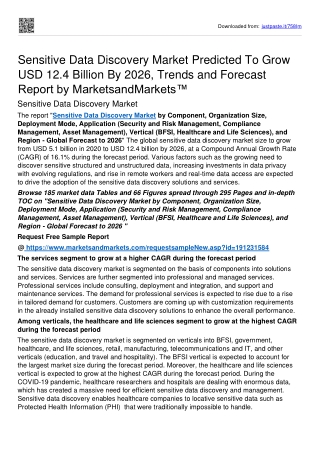 Sensitive Data Discovery Market Surge Valuation Of USD 12.4 billion By 2026: MnM