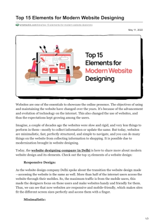 Top 15 Elements for Modern Website Designing