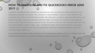 Easy Methods to resolve QuickBooks Error 6000 301 swiftly