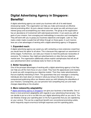 Digital Advertising Agency in Singapore