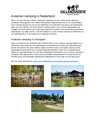 4 sterren camping in Nederland