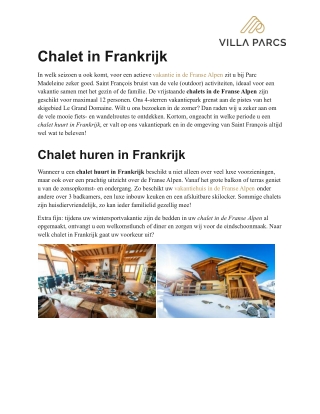 Chalet frankrijk