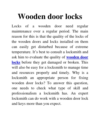 wooden door locks