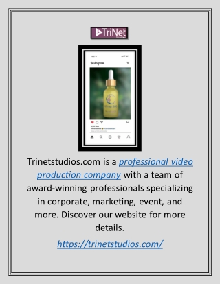Professional Video Production Company | Trinetstudios.com
