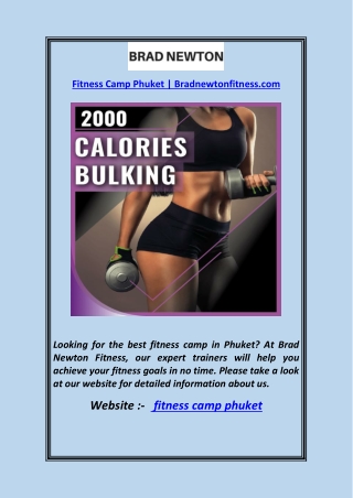 Fitness Camp Phuket  Bradnewtonfitness.com