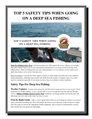 TOP 5 SAFETY TIPS WHEN GOING ON A DEEP SEA FISHING