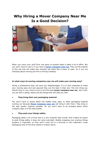 Why Hiring a Mover Company Near Me Is a Good Decision.pdf