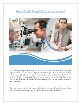 When Should People Visit an Eye Doctor?