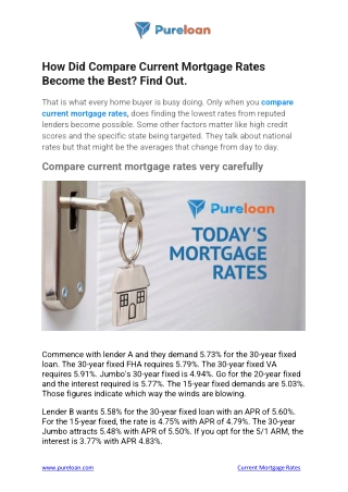 how-did-compare-current-mortgage-rates-become-the-best-pureloan