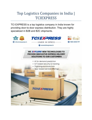 Top Logistics Companies in India | TCIEXPRESS