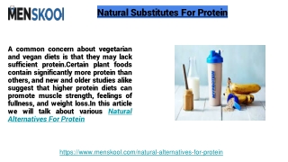 Natural Substitutes For Protein