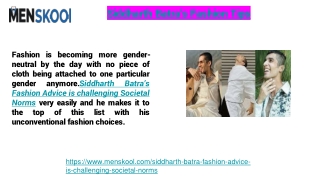Siddharth Batra’s Fashion Tips