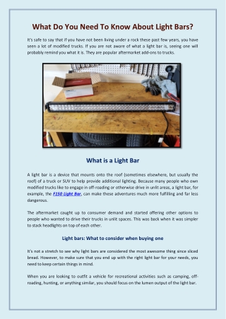 Randy Ellis Design-What Do You Need To Know About Light Bars