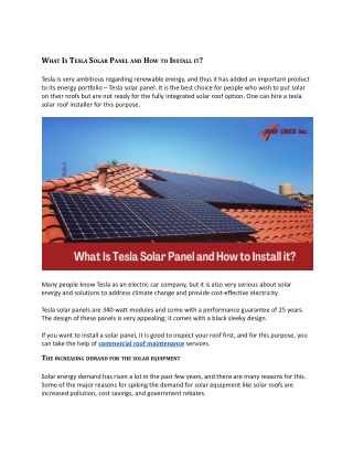 What Is Tesla Solar Panel and How To Install