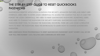 An Easy guide to Reset QuickBooks Password