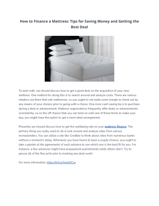 How to Finance a Mattress: Tips for Saving Money and Getting the Best Deal