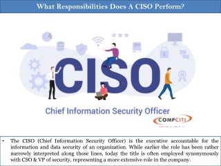 What Responsibilities Does A CISO Perform?