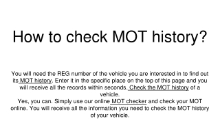 How to check MOT history_
