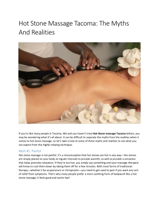 Hot Stone Massage Tacoma