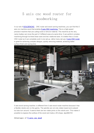 5 axis cnc wood router for woodworking       