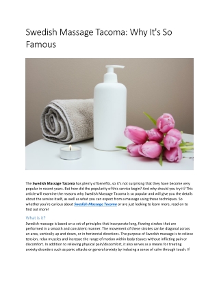 Swedish Massage Tacoma