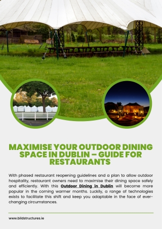 Maximize Your Outdoor Dining Space in Dublin – Guide For Restaurants