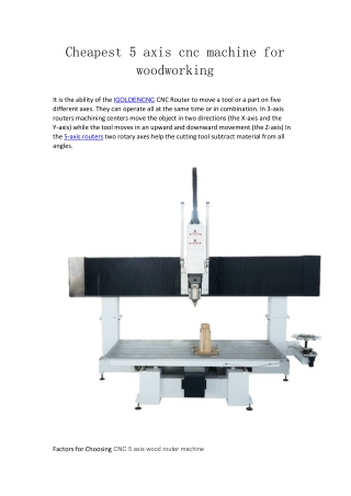 Cheapest 5 axis cnc machine for woodworking       