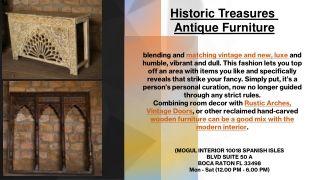 Historic Treasures Antique Furniture