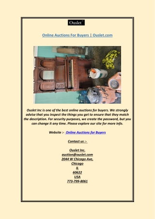 Online Auctions For Buyers  Ouslet.com