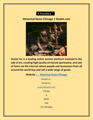 Historical Items Chicago | Ouslet.com